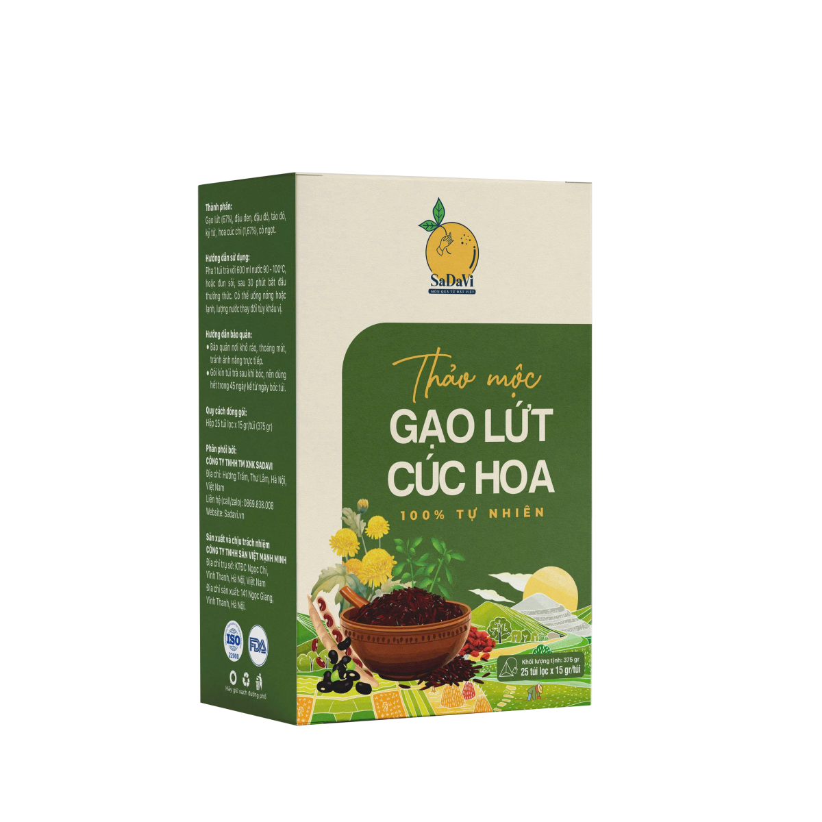 Trà Thảo Mộc Gạo Lứt Cúc Hoa