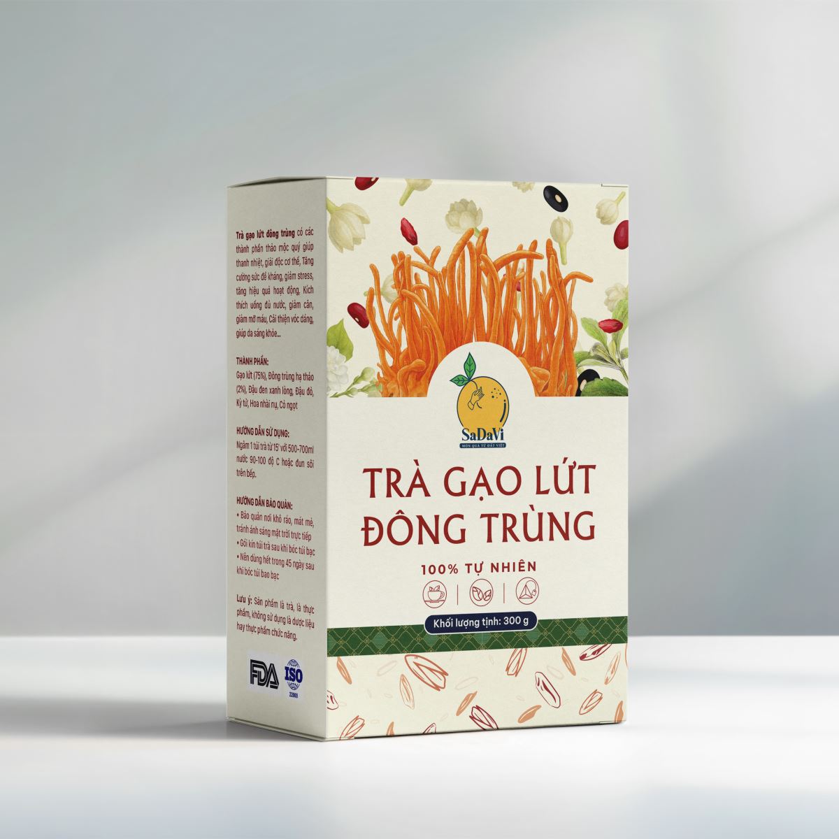 Trà Gạo Lứt Đông Trùng
