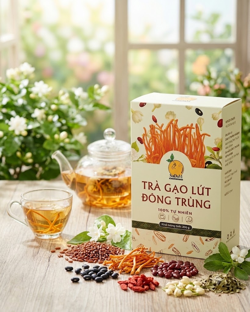 Trà Gạo Lứt Đông Trùng