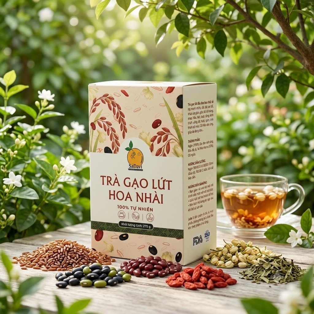 Trà Gạo Lứt Hoa Nhài
